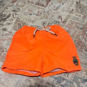Ralph Lauren - Bright Orange Swim Shorts with Bear Patch
